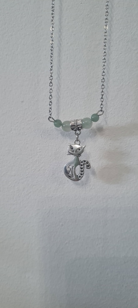 Pendentif "Mystère Felin de l'aventurine verte"